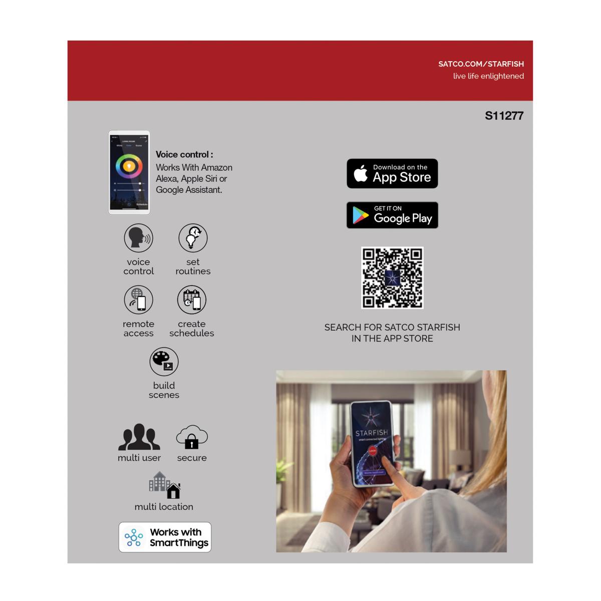 Starfish PAR38 Wi-Fi Smart LED Bulb, 15W, 1200 Lumens, RGBW & Tunable White, 40° Flood, T20 Compliant - Bees Lighting