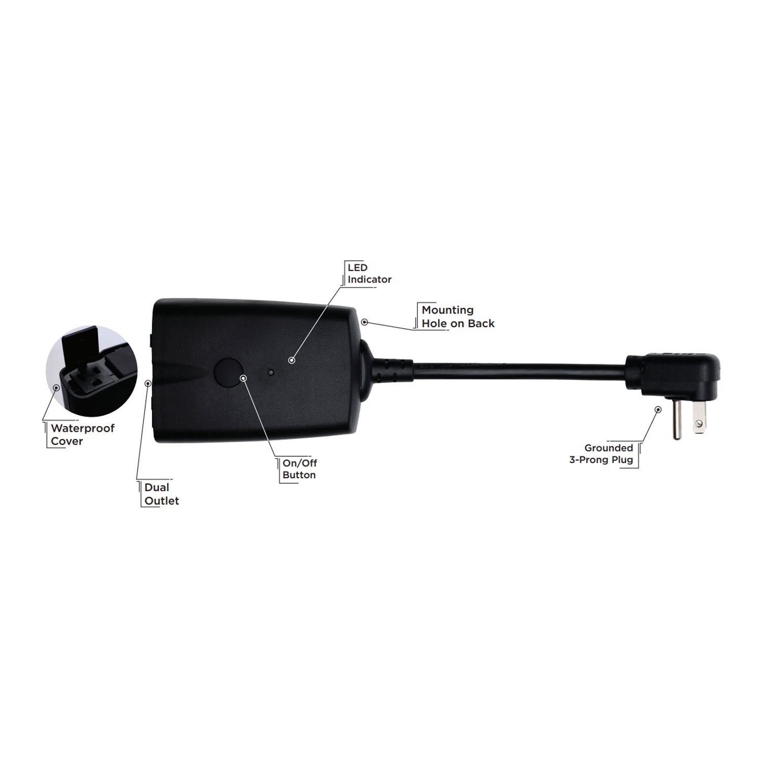 Starfish 15-Amp Wi-Fi Smart Outdoor Dual Plug-In Outlet - Bees Lighting
