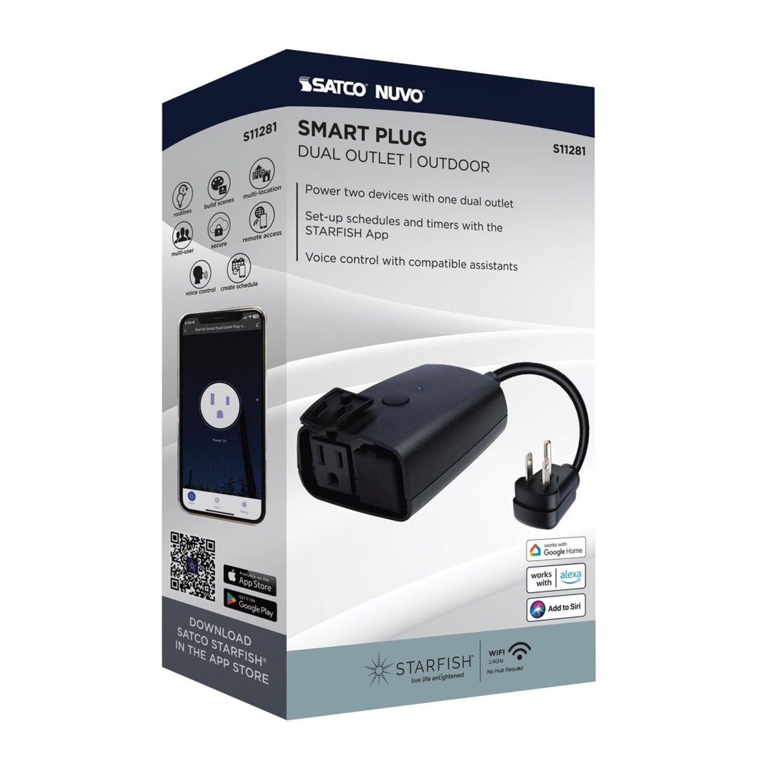 Starfish 15-Amp Wi-Fi Smart Outdoor Dual Plug-In Outlet - Bees Lighting