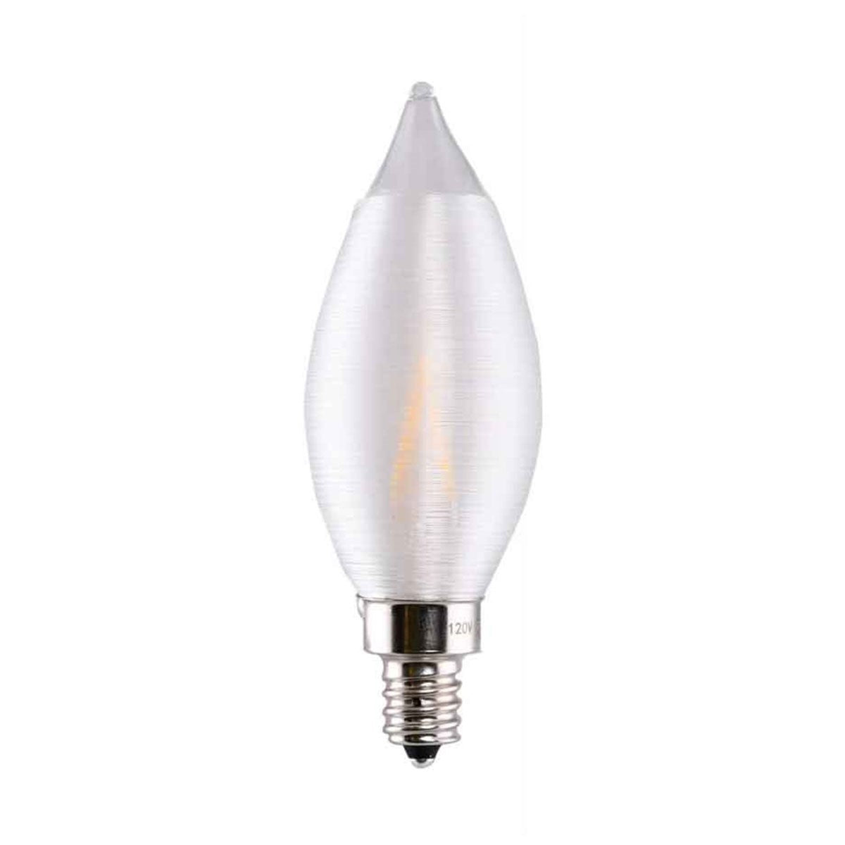 CA11 Candle LED Bulb, 2 Watt, 150 Lumens, 2700K, E12 Candelabra Base, Clear Finish