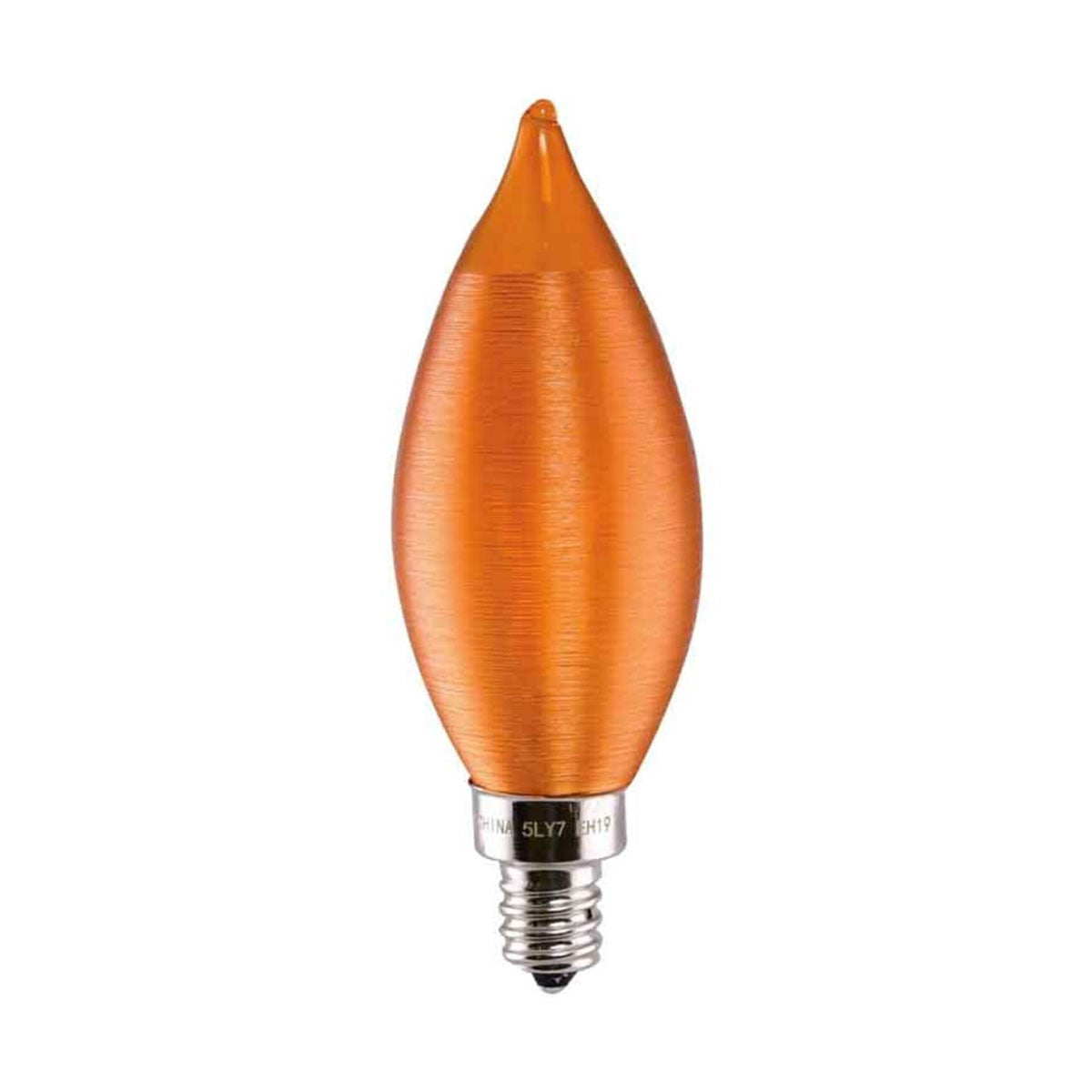 CA11 Candle LED Bulb, 2 Watt, 100 Lumens, 2700K, E12 Candelabra Base, Amber Finish