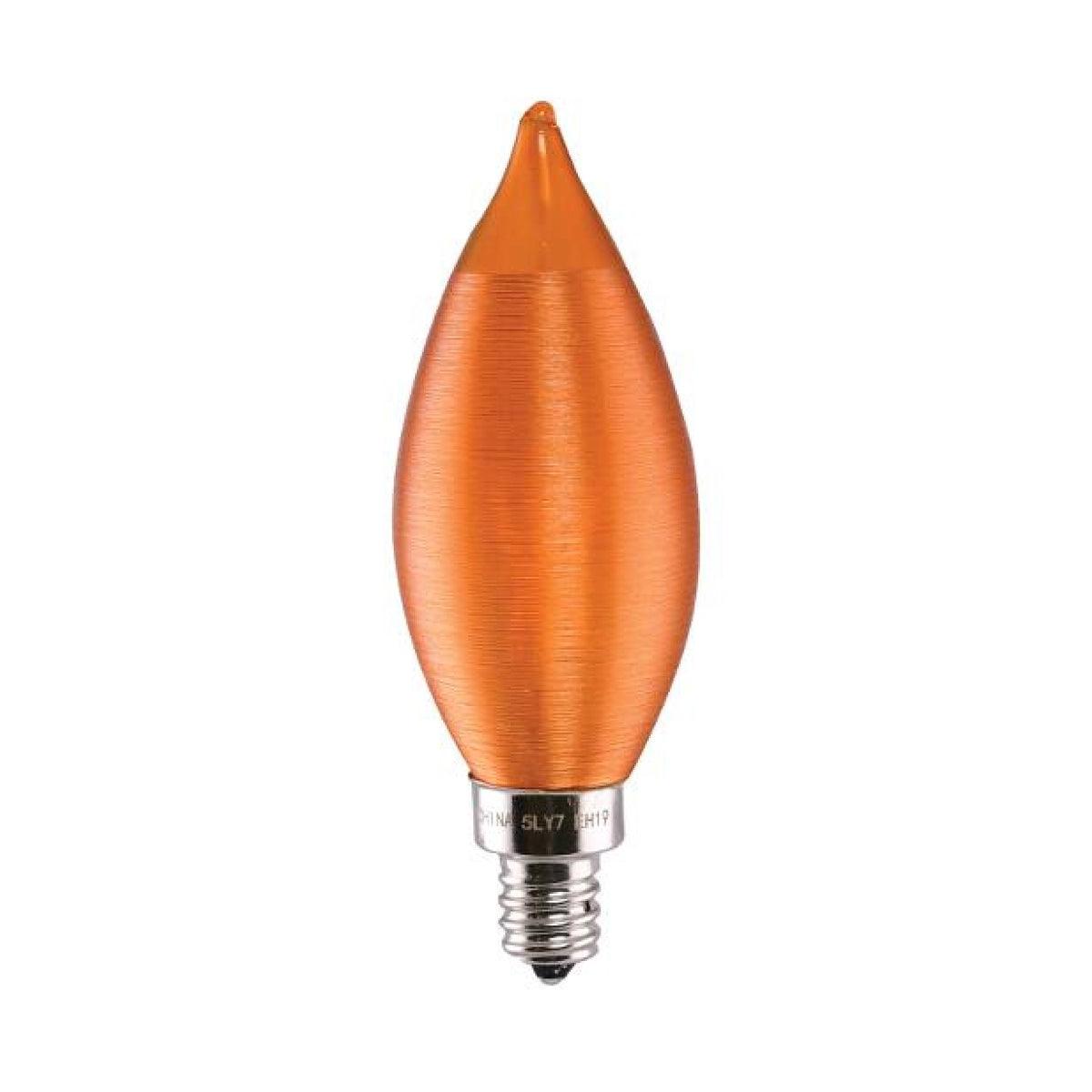 CA11 Candle LED Bulb, 40W Equivalent,4 Watt, 200 Lumens, 2700K, E12 Candelabra Base, Amber Finish