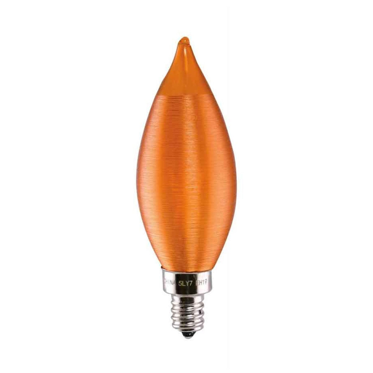 CA11 Candle Filament LED Bulb, 2 Watt, 100 Lumens, 2100K, E12 Candelabra Base, Amber Finish