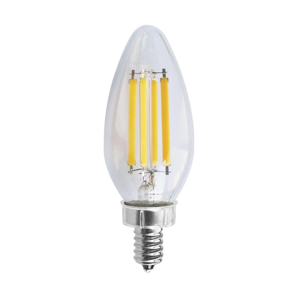 C11 Candle Filament LED Bulb, 8 Watt, 760 Lumens, 2700K, E12 Candelabra Base, Clear Finish - Bees Lighting