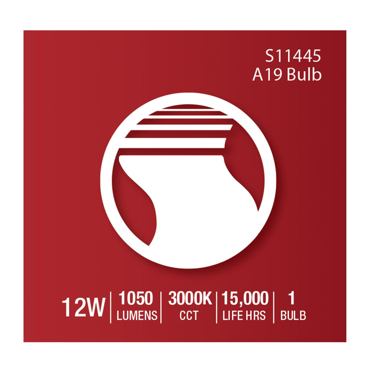 A19 LED Bulb with PIR Sensor, 12 Watts, 1050 Lumens, 3000K, E26 Medium Base, Frosted Finish - Bees Lighting