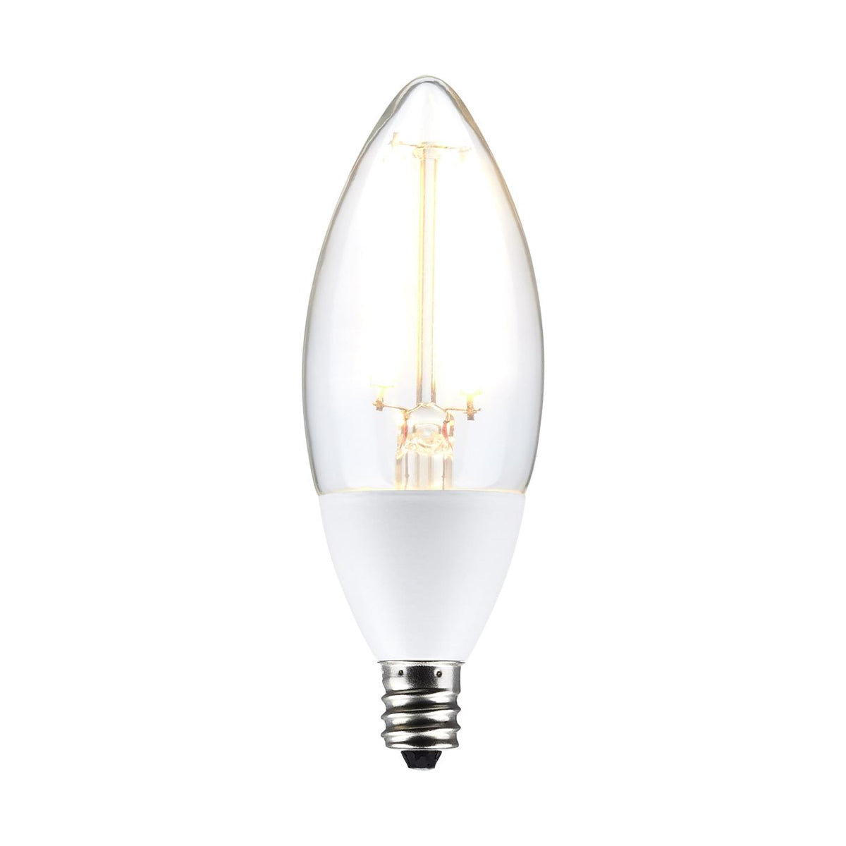 Dusk To Dawn B11 Candle Filament LED Bulb, 5W, 500lm, 2700K, E12 Candelabra Base, With Photocell - Bees Lighting