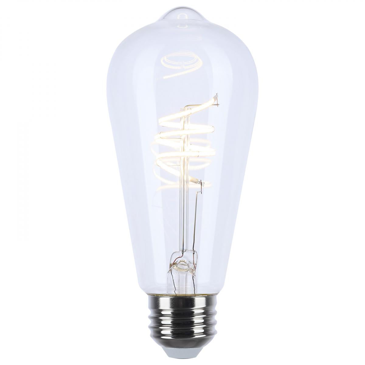 Reminiscent Gray Coil Filament ST19 LED Bulb, 6 Watts, 500 Lumens, 2700K, E26 Medium Base - Bees Lighting