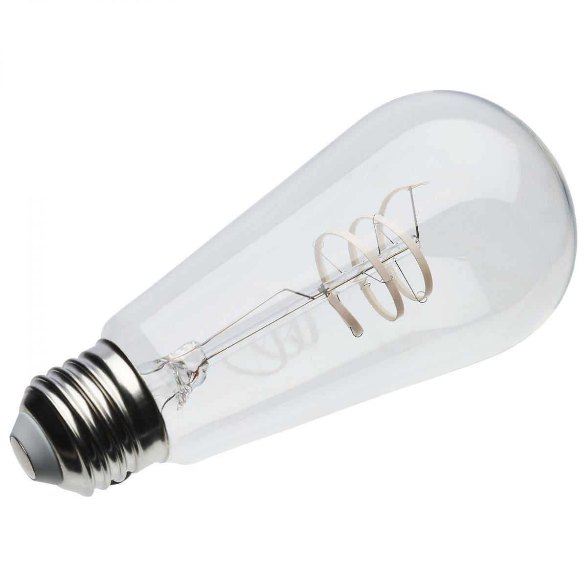 Reminiscent Gray Coil Filament ST19 LED Bulb, 6 Watts, 500 Lumens, 2700K, E26 Medium Base - Bees Lighting