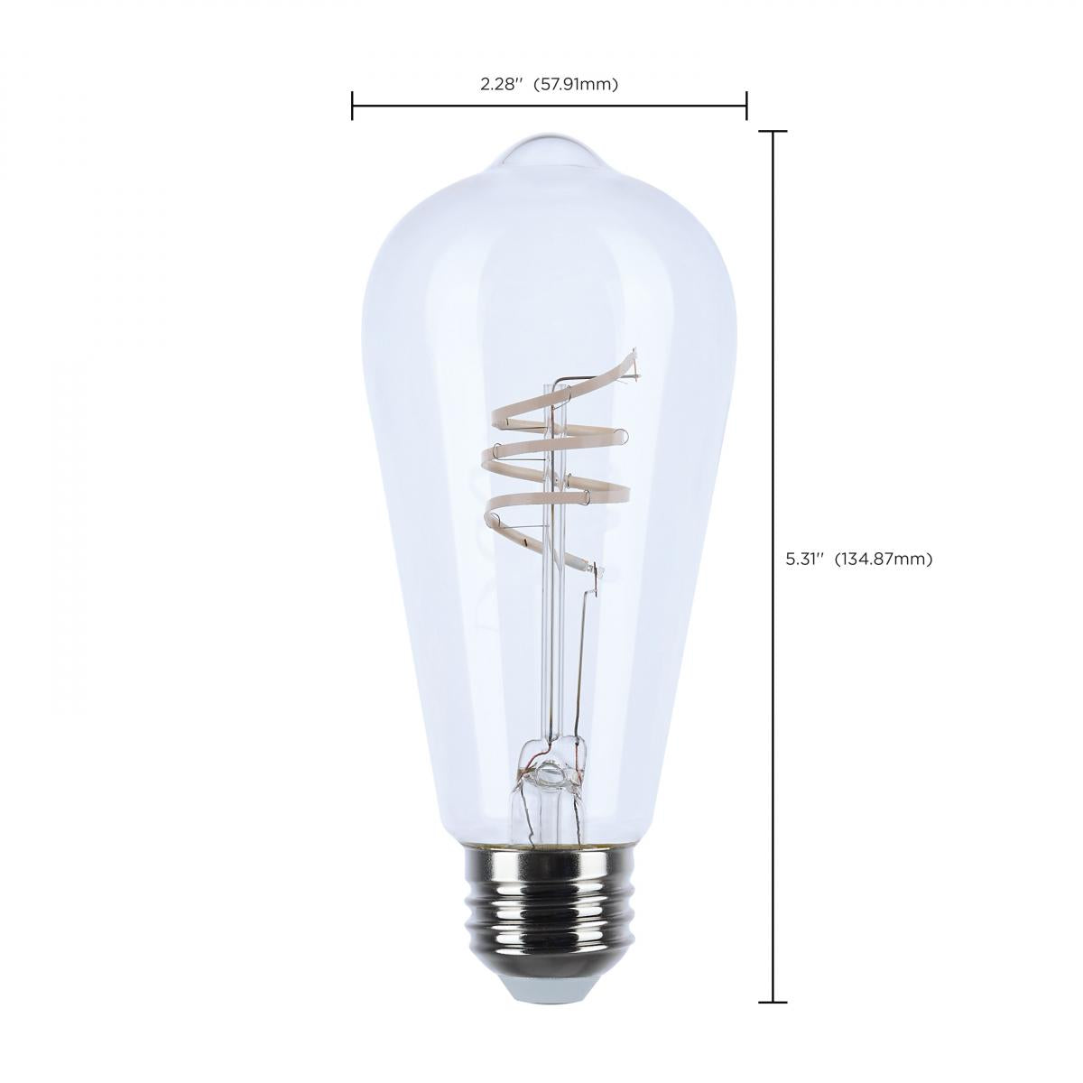 Reminiscent Gray Coil Filament ST19 LED Bulb, 6 Watts, 500 Lumens, 2700K, E26 Medium Base - Bees Lighting