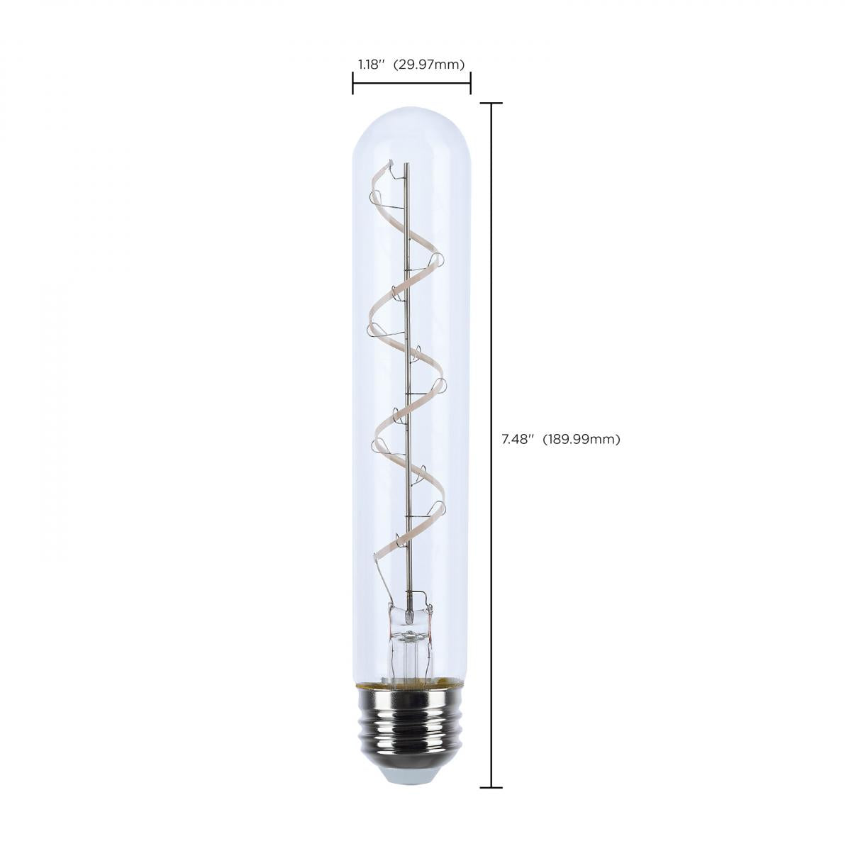 Reminiscent Gray Coil Filament T9 LED Bulb, 6 Watts, 500 Lumens, 2700K, E26 Medium Base