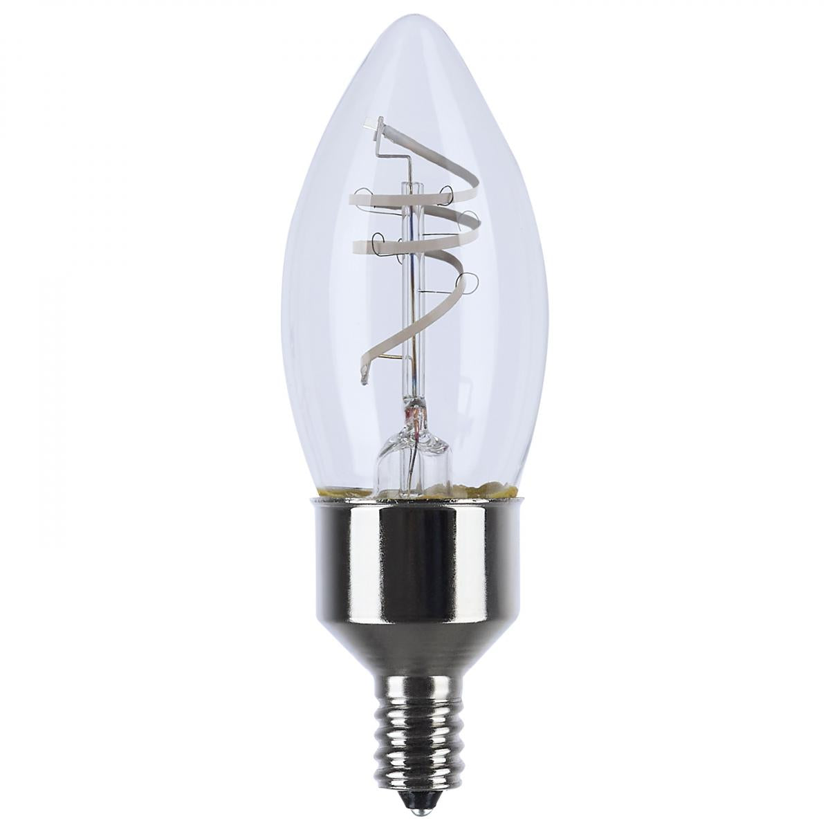 Reminiscent Gray Coil Filament B11 LED Bulb, 4 Watts, 350 Lumens, 2700K, E12 Candelabra Base - Bees Lighting