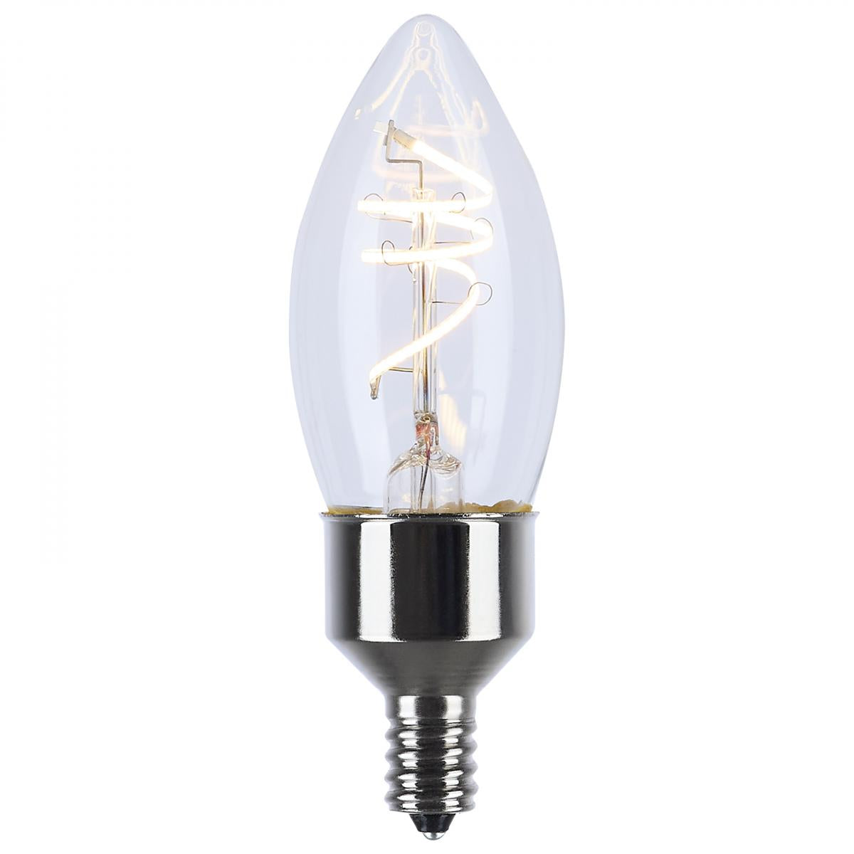 Reminiscent Gray Coil Filament B11 LED Bulb, 4 Watts, 350 Lumens, 2700K, E12 Candelabra Base - Bees Lighting