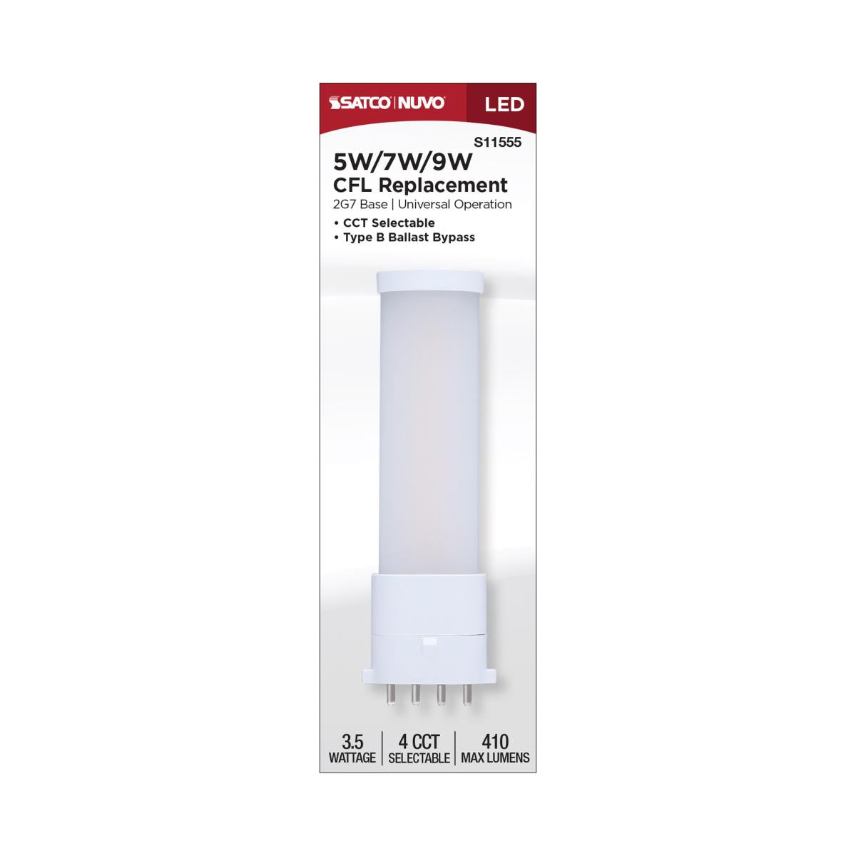 4 Pin PLL LED Bulb, 4W, 410 Lumens, Ballast Bypass, 27K|30K|35K|40K , 2G7 Base