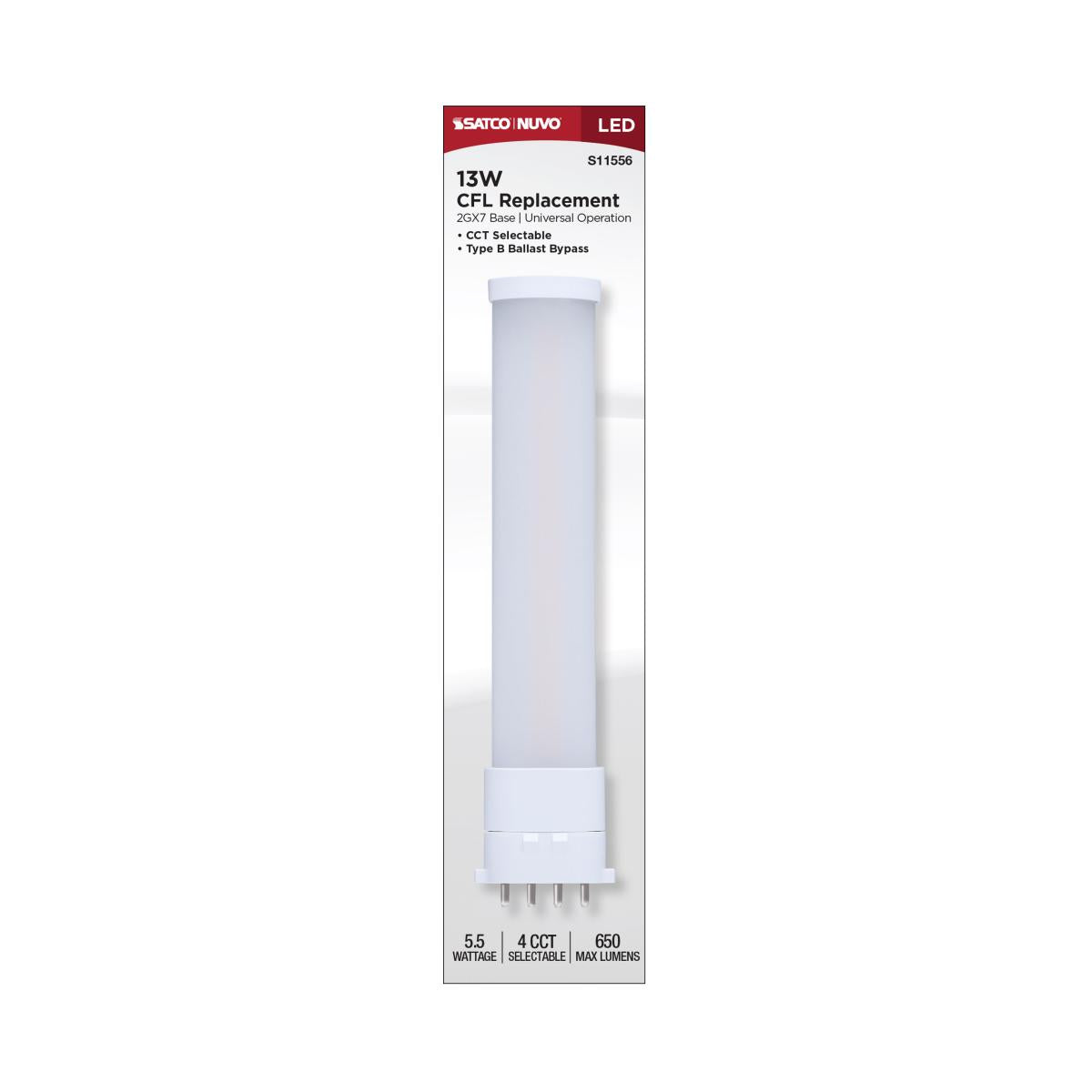 4 Pin PLL LED Bulb, 6W, 650 Lumens, Ballast Bypass, 27K|30K|35K|40K, 2GX7 Base