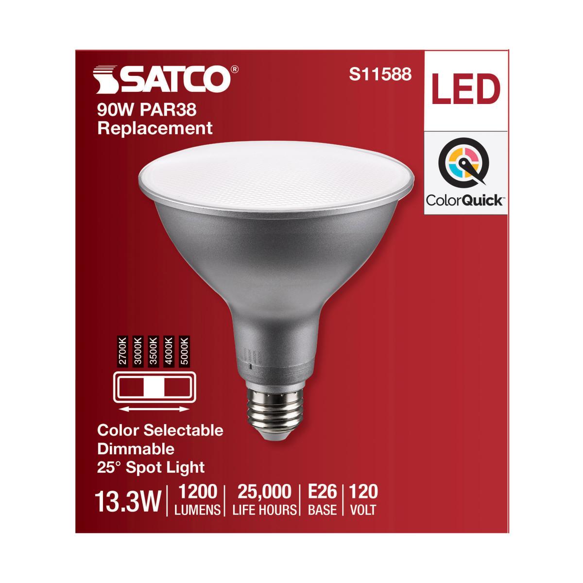 PAR38 LED Bulb, 1200 Lumens, 90W Equal, 27K|30K|40K|50K, E26 Base, 25° Spot - Bees Lighting