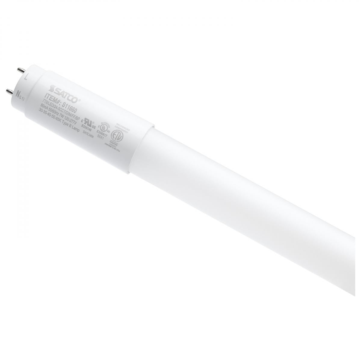 2ft Flicker Free LED T8 Tube, 7W, 1000lm, 3000K to 6500K, Ballast Bypass, 25-Pack - Bees Lighting