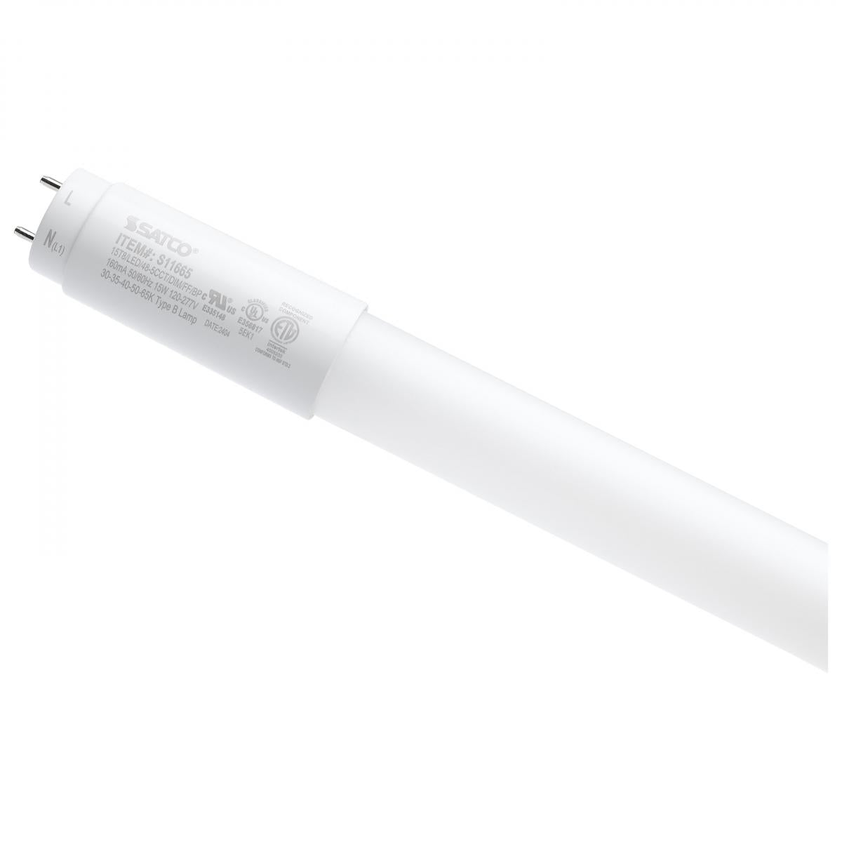 4ft Flicker Free LED T8 Tube, 15W, 2200lm, 3000K to 6500K, Ballast Bypass, 25-Pack - Bees Lighting