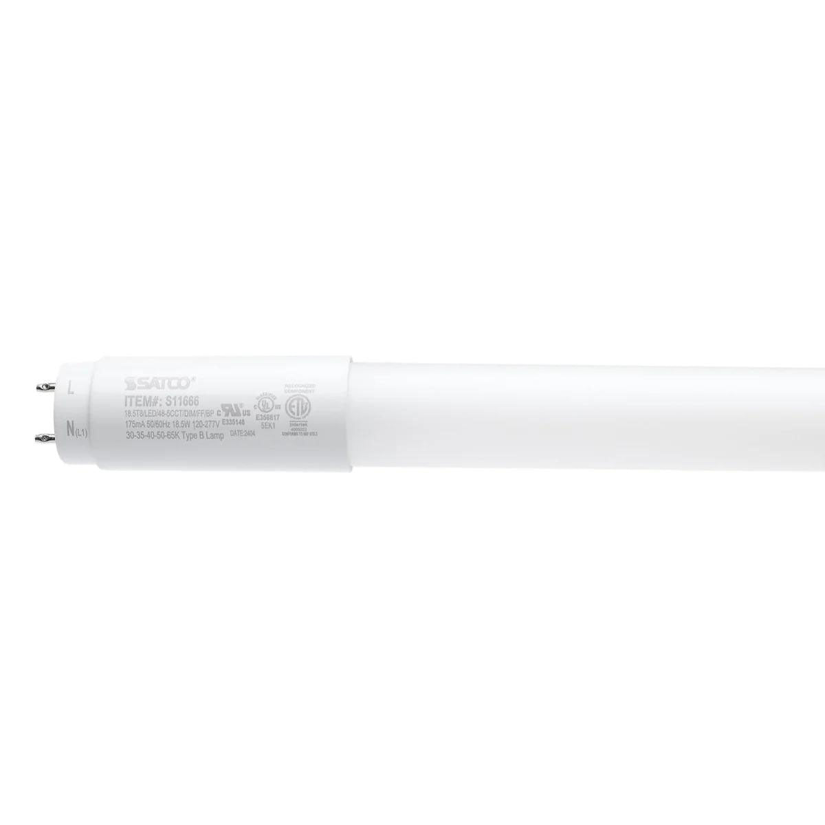 4ft Flicker Free LED T8 Tube, 18.5W, 2600lm, 30K to 65K, Ballast Bypass, 25-Pack - Bees Lighting