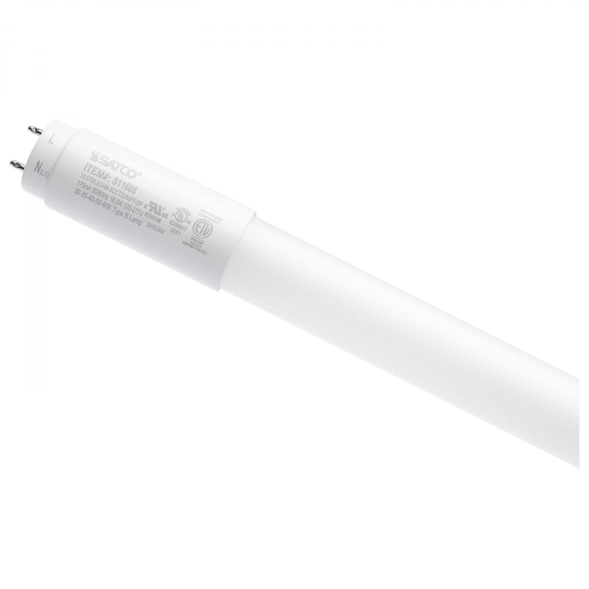 4ft Flicker Free LED T8 Tube, 18.5W, 2600lm, 30K to 65K, Ballast Bypass, 4-Pack - Bees Lighting