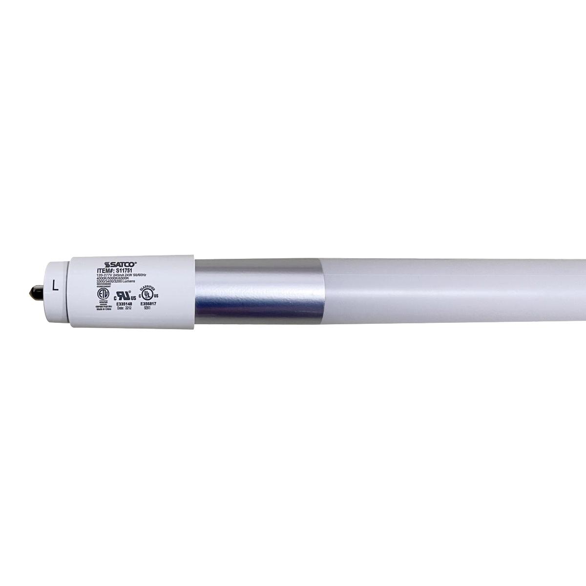 6ft T8 LED Bulb, 24 Watt, 3400 Lumens, Selectable CCT 40K/50K/65K, Fa8 base, Ballast Bypass, Single/Dual End (Case Of 10)