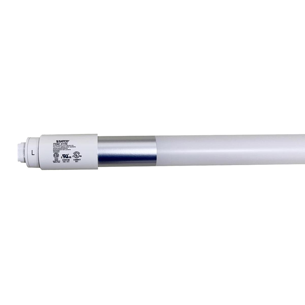 6ft T8 LED Bulb, 30 Watt, 4300 Lumens, Selectable CCT 40K/50K/65K, R17D base, Ballast Bypass, Single/Dual End (Case Of 10)