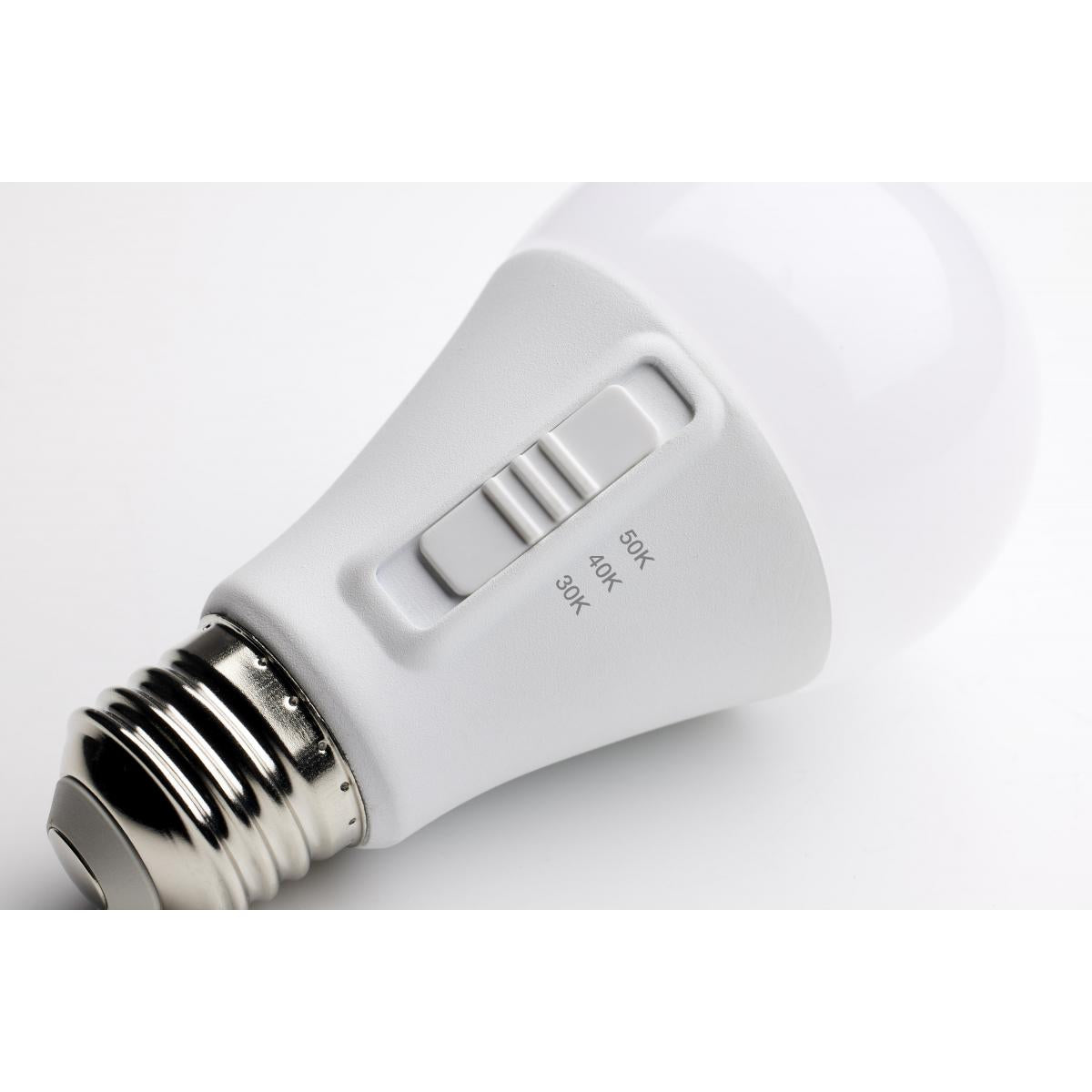 A19 LED Bulb, 14 Watts, 1500 Lumens, Selectable 30K|40K|50K, 100W Equal, E26 Medium Base - Bees Lighting
