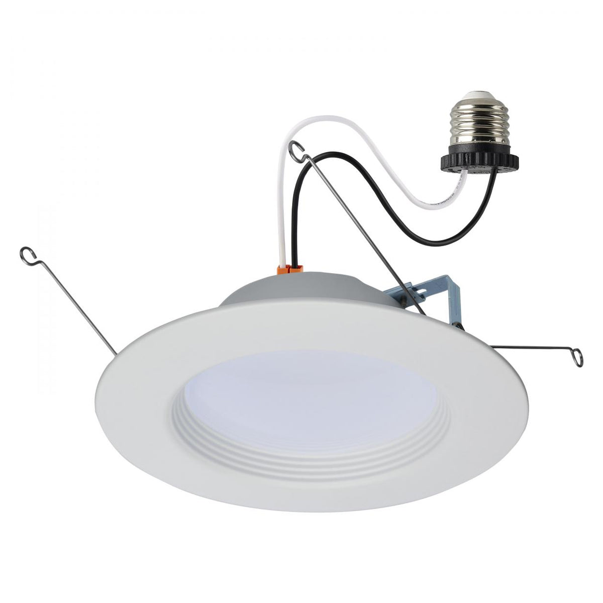 5/6 inch Retrofit LED Recessed Can Light, Edge-Lit, Round, 9 Watt, 800 Lumens, Selectable CCT, 2700K to 5000K, Baffle Trim