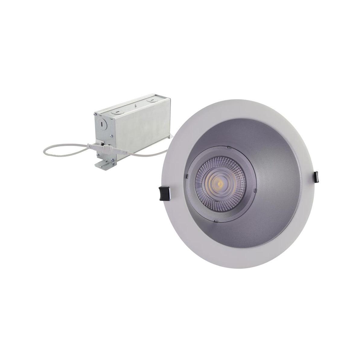 6 In. Commercial Canless LED Recessed Light, 23 Watt, 1750 Lumens, Selectable CCT, 2700K to 5000K, Silver Finish - Bees Lighting