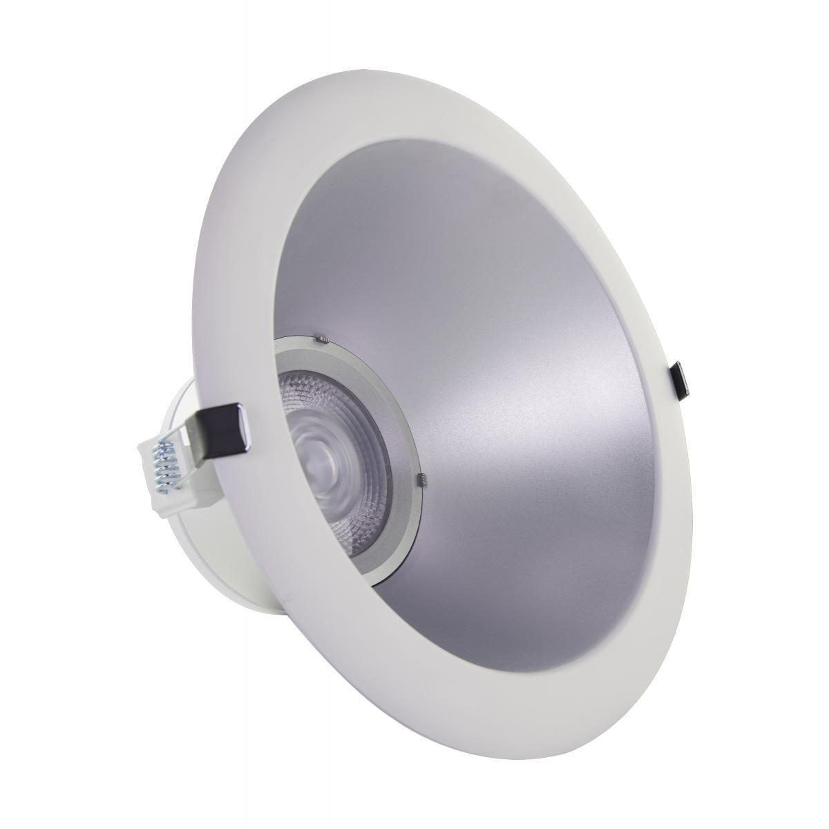 8 In. Commercial Canless LED Recessed Light, 32 Watt, 2450 Lumens, Selectable CCT, 2700K to 5000K, Silver Finish