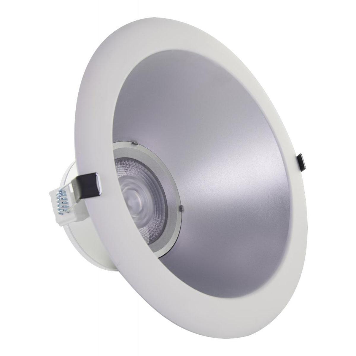 10 In. Commercial Canless LED Recessed Light, 46 Watt, 3500 Lumens, Selectable CCT, 2700K to 5000K, Silver Finish - Bees Lighting