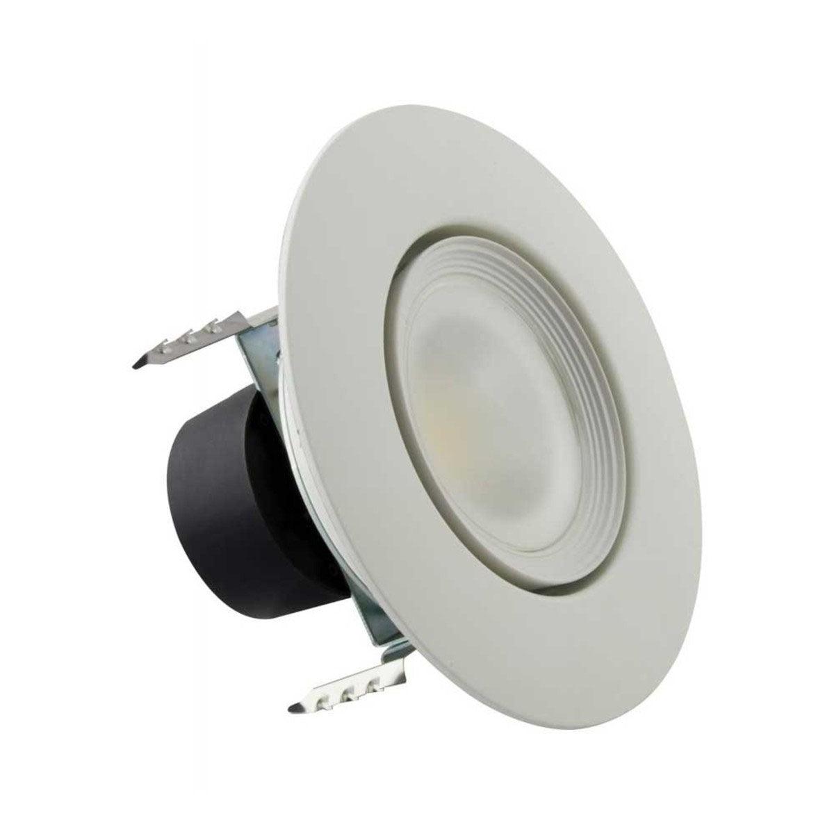 4 Inch Round LED Directional Retrofit Downlight, 7 Watt, 600 Lumens, Selectable CCT, 2700K to 5000K, Baffle Trim