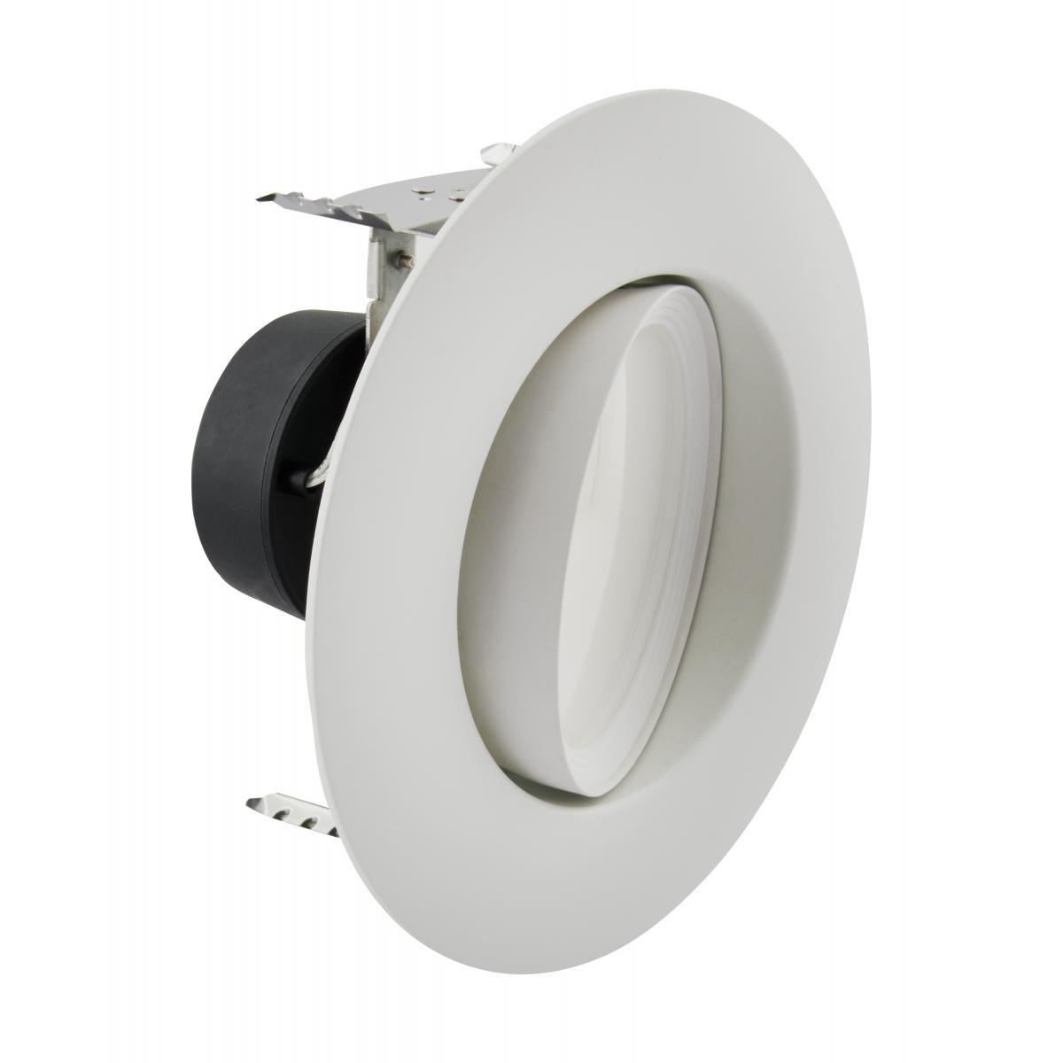 6 Inch Round LED Directional Retrofit Downlight, 7 Watt, 800 Lumens, Selectable CCT, 2700K to 5000K, Baffle Trim