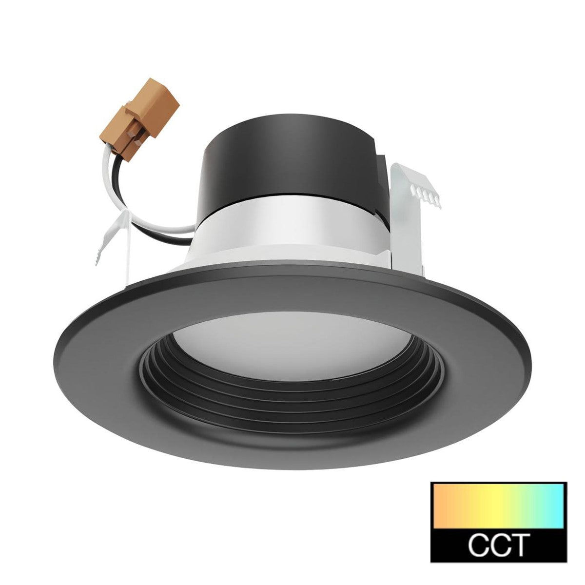 4 Inch Recessed LED Can Light, Round, 7 Watt, 600 Lumens, Selectable CCT, 2700K to 5000K, Balck Finish