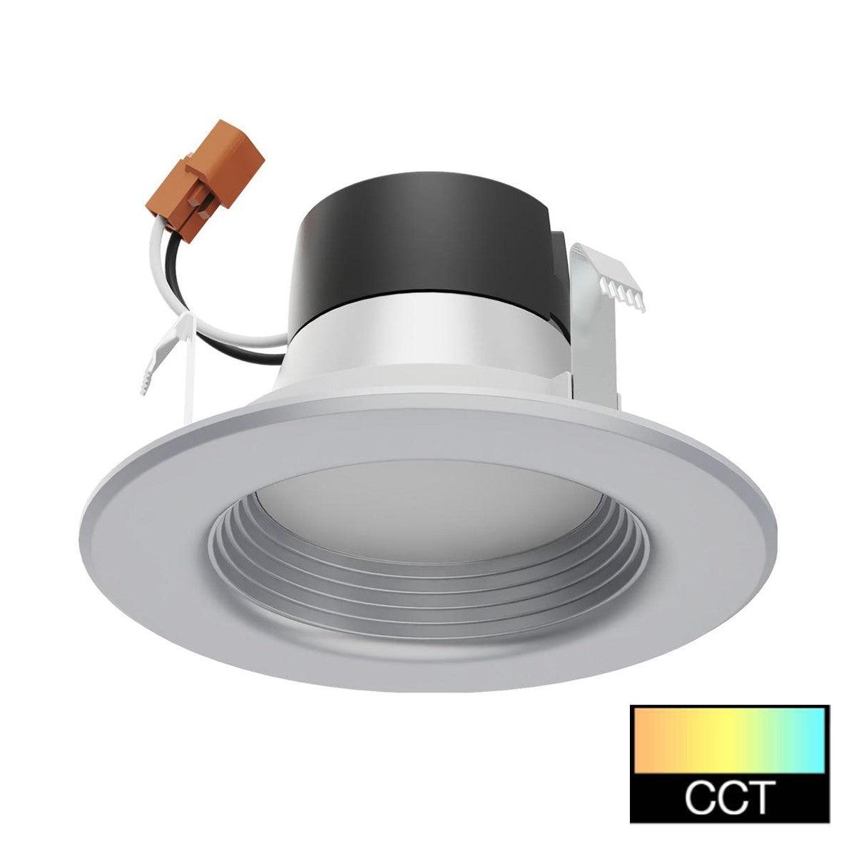 4 Inch Recessed LED Can Light, Round, 7 Watt, 600 Lumens, Selectable CCT, 2700K to 5000K, Brushed Nickel Finish