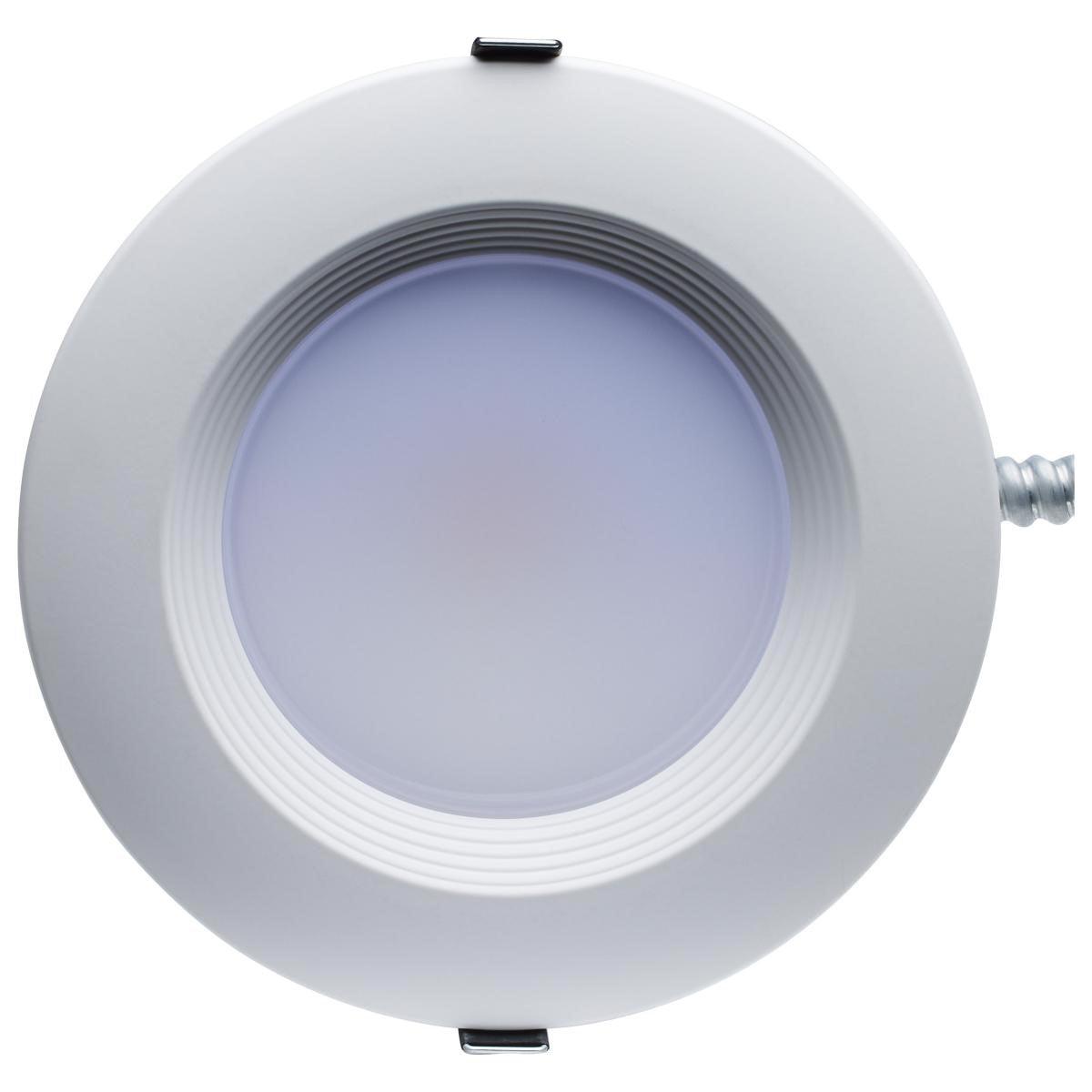 6 Inch Commercial LED Downlight, Round, 15 Watt, 1600 Lumens, Selectable CCT, 2700K to 5000K, Baffle Trim