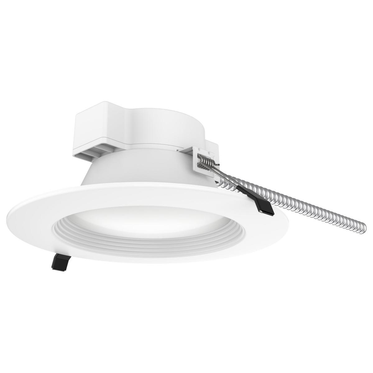 8 Inch Commercial LED Downlight, Round, 22 Watt, 2200 Lumens, Selectable CCT, 2700K to 5000K, Baffle Trim
