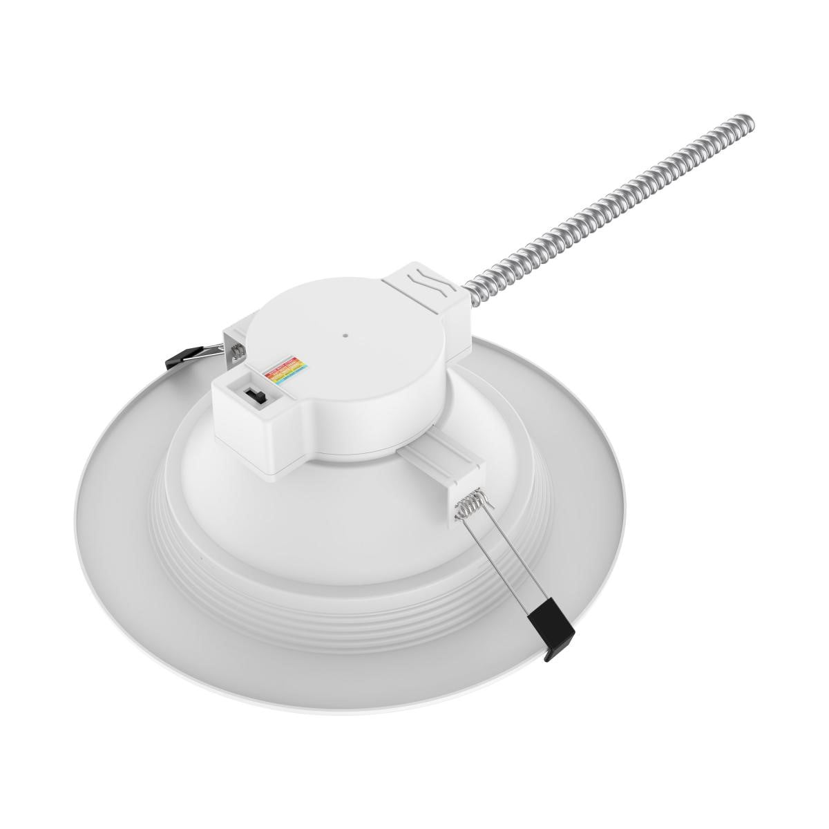 10 Inch Commercial LED Downlight, Round, 30 Watt, 3500 Lumens, Selectable CCT, 2700K to 5000K, Baffle Trim