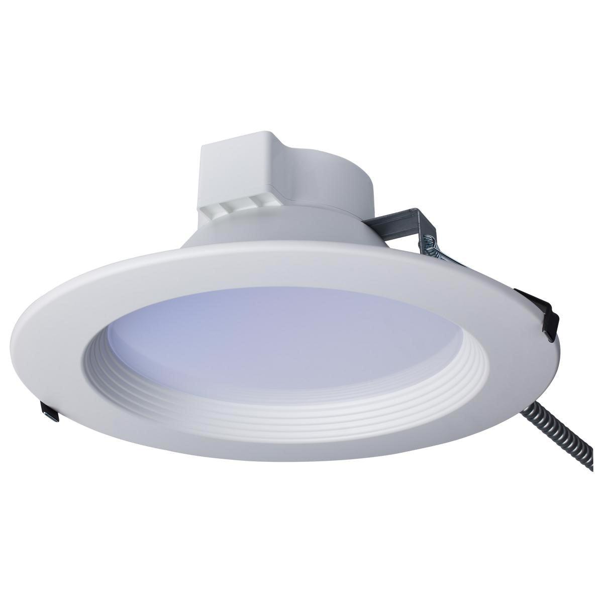 10 Inch Commercial LED Downlight, Round, 30 Watt, 3500 Lumens, Selectable CCT, 2700K to 5000K, Baffle Trim - Bees Lighting