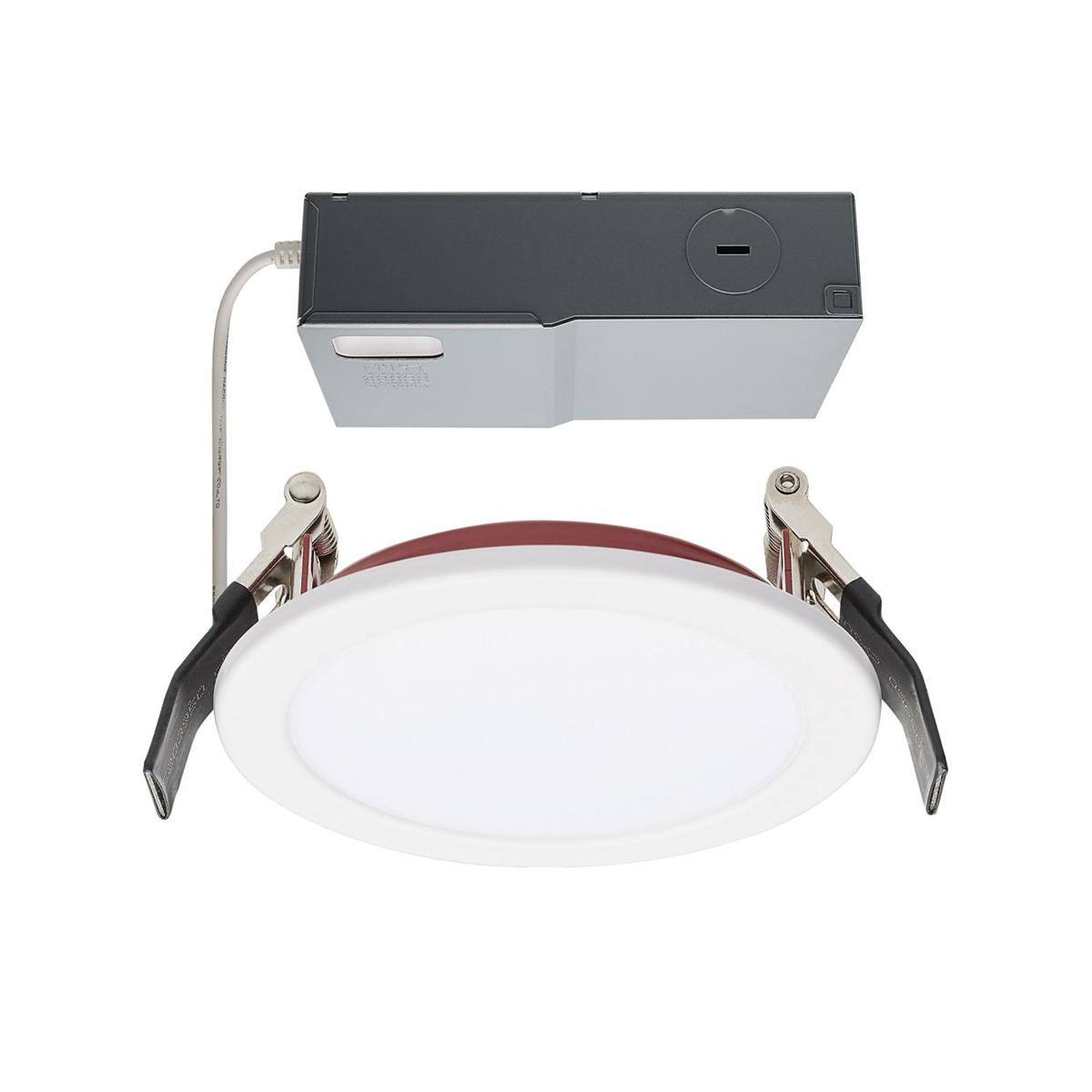 Fire Rated Flat Canless LED Recessed Light, 4 Inch, 10 Watt, 800 Lumens, Selectable CCT, 2700K to 5000K, 120/277V