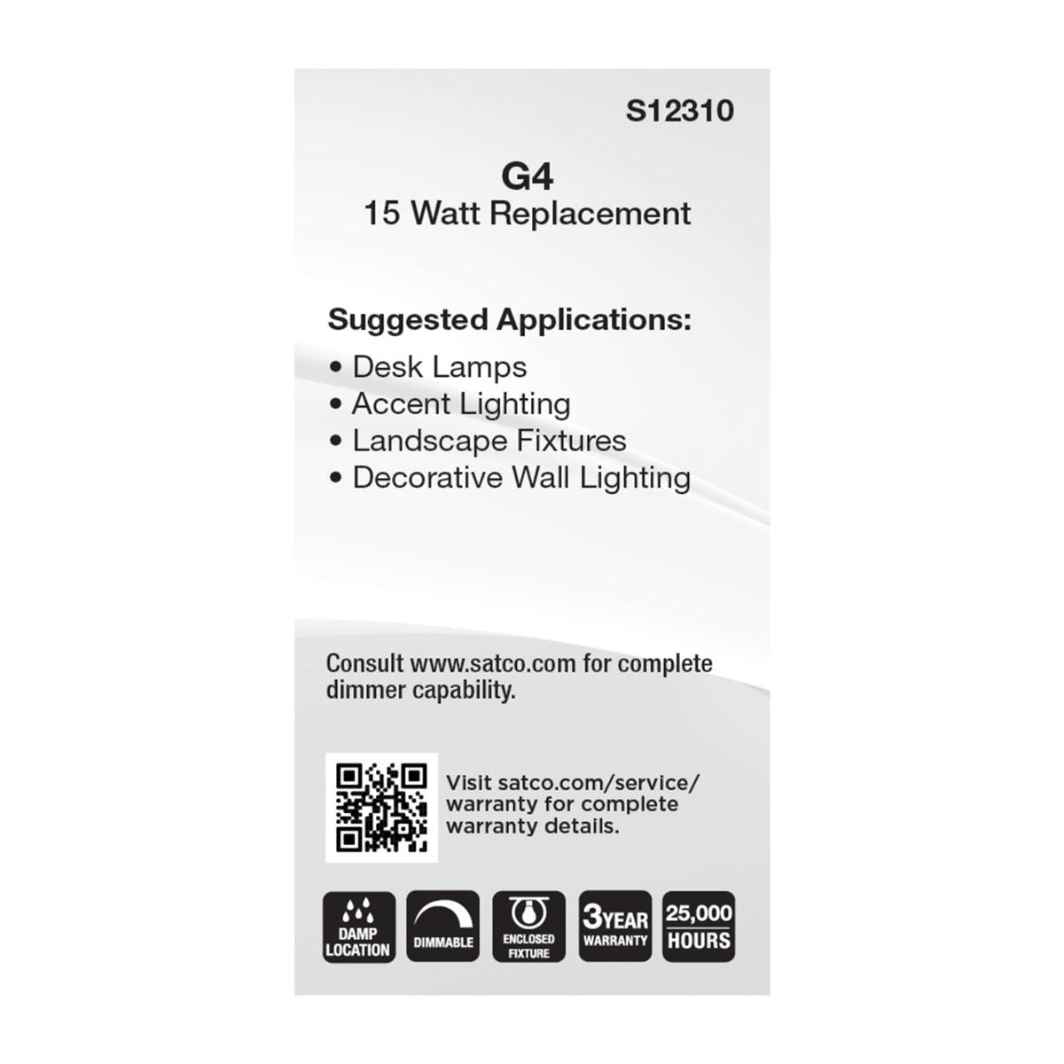 T4 Mini LED Bulb, 2 Watts, 170 Lumens, 3000K, G4 Base, Clear Finish, 12V - Bees Lighting
