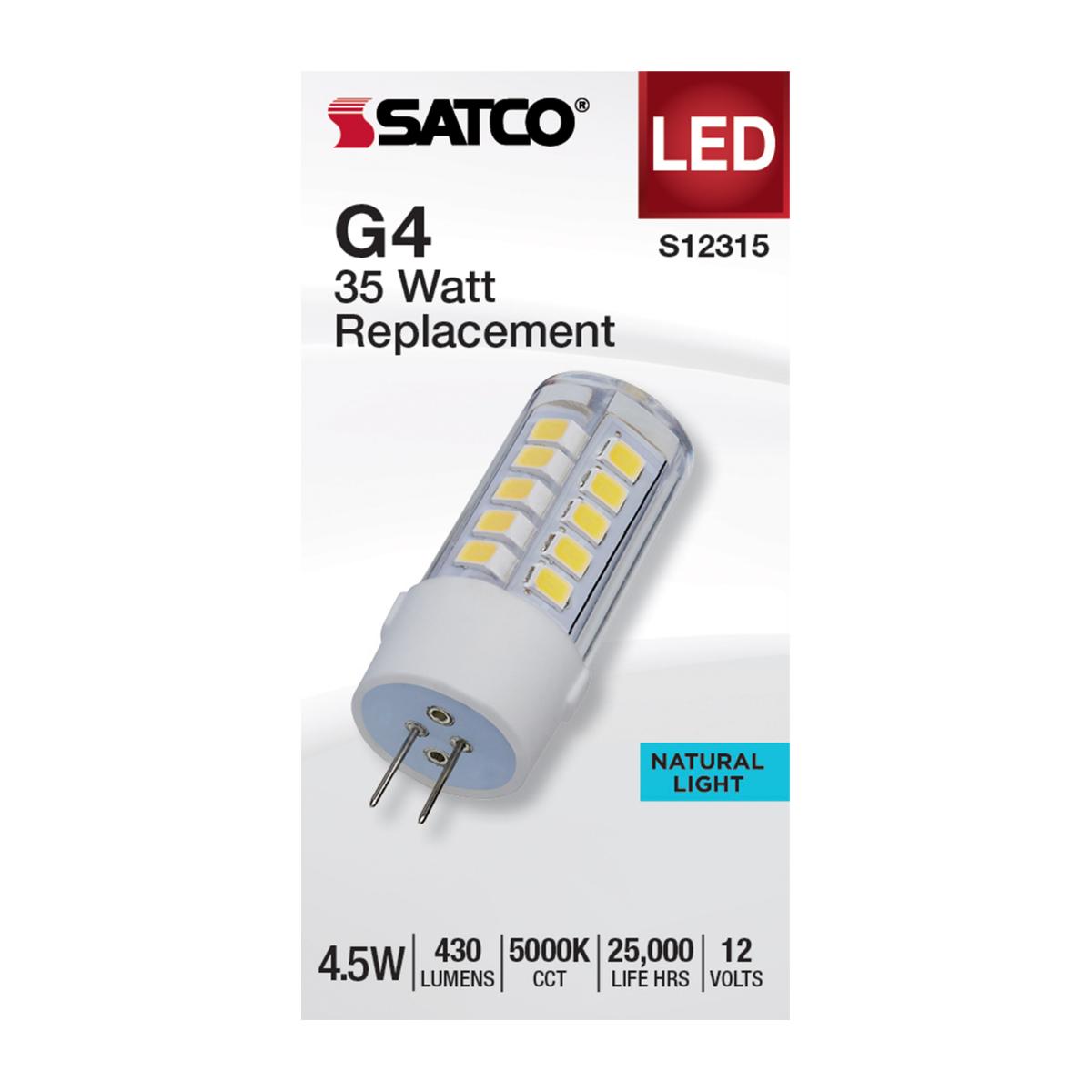 T6 Mini LED Bulb, 4.5 Watts, 430 Lumens, 5000K, G4 Base, Clear Finish, 12V - Bees Lighting