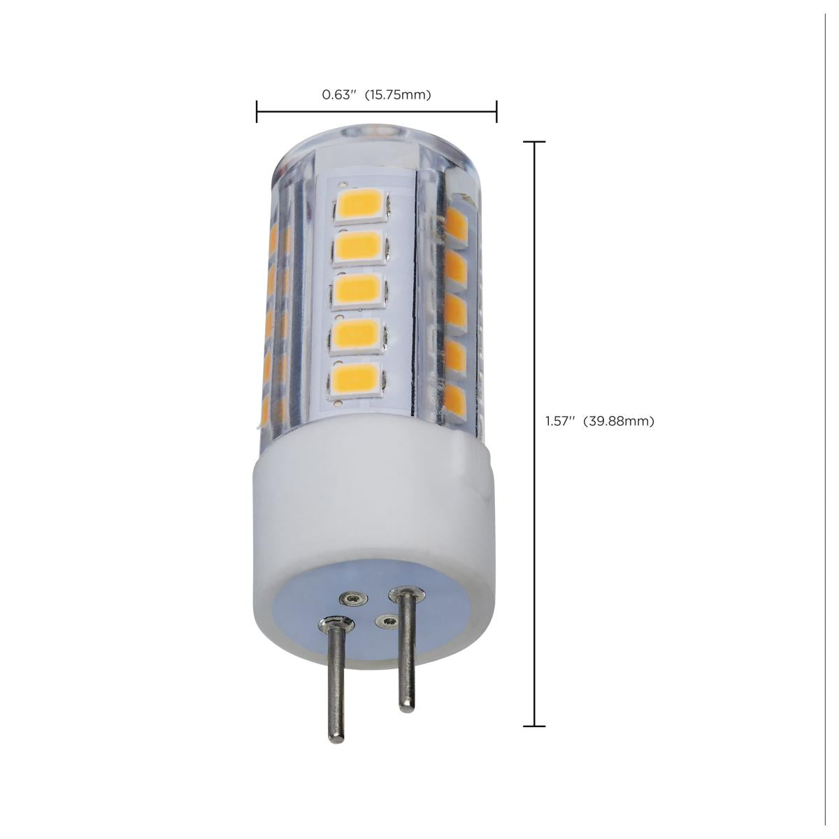T6 Mini LED Bulb, 4.5 Watts, 430 Lumens, 3000K, GY6.35 Base, Clear Finish, 12V - Bees Lighting