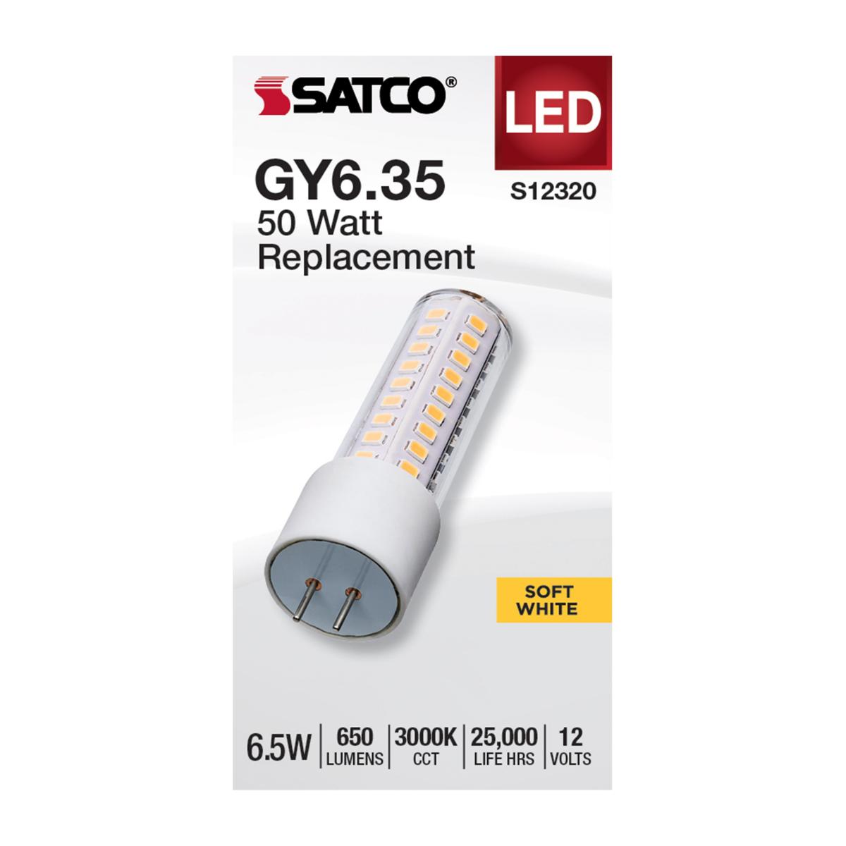 T6 Mini LED Bulb, 6.5 Watts, 650 Lumens, 3000K, GY6.35 Base, Clear Finish, 12V - Bees Lighting