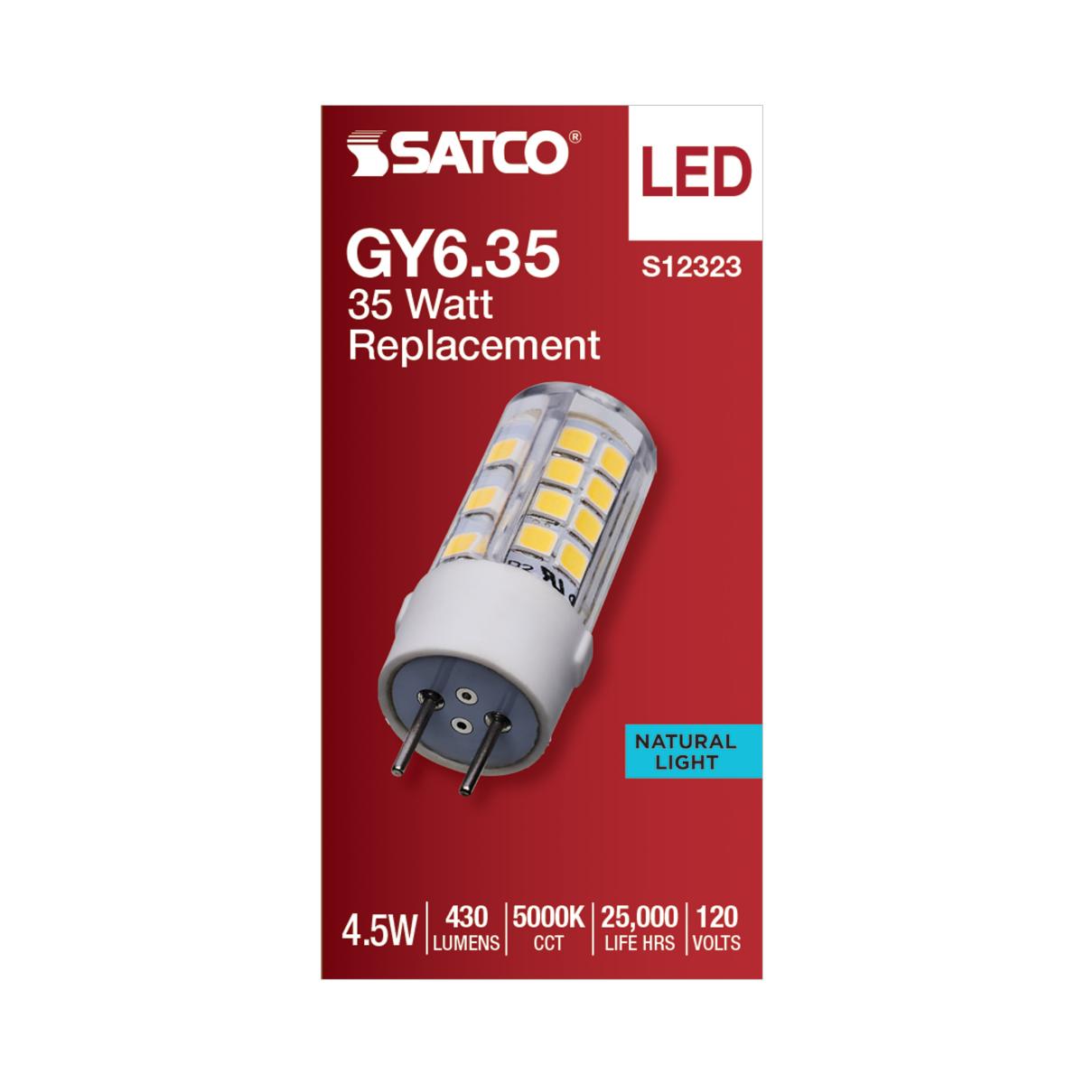 T6 Mini LED Bulb, 4.5 Watts, 430 Lumens, 5000K, GY6.35 Base, Clear Finish, 120V - Bees Lighting