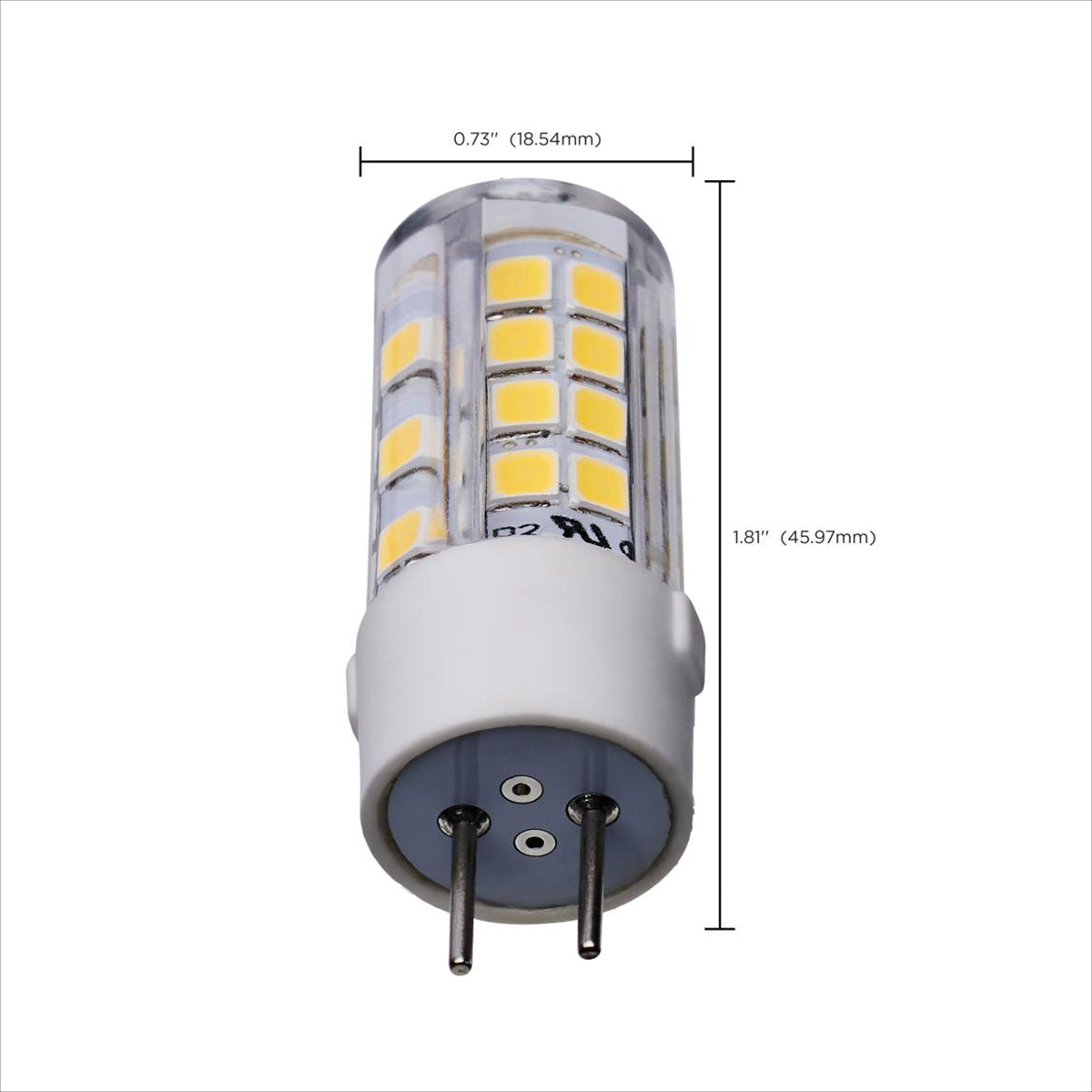 T6 Mini LED Bulb, 4.5 Watts, 430 Lumens, 5000K, GY6.35 Base, Clear Finish, 120V - Bees Lighting