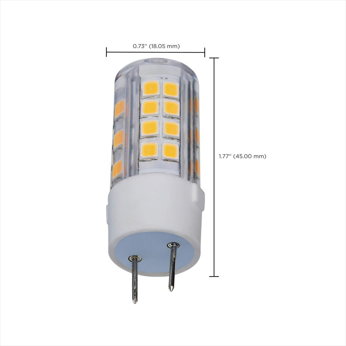 T6 Mini LED Bulb, 4.5 Watts, 430 Lumens, 3000K, G8 Base, Clear Finish, 120V - Bees Lighting