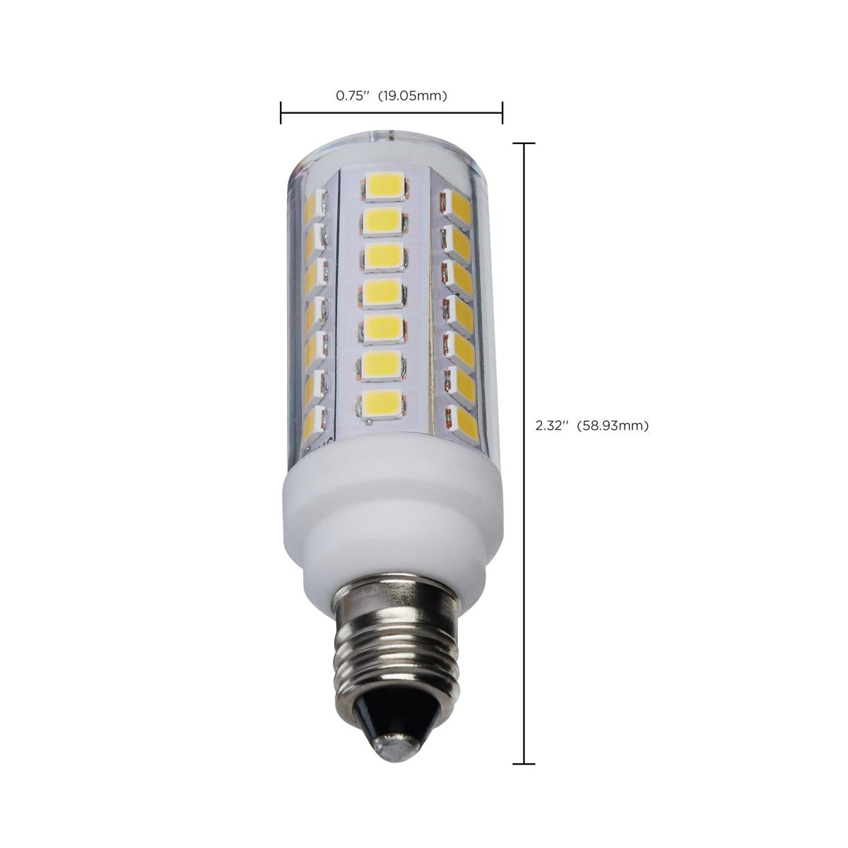 T6 Mini LED Bulb, 5 Watts, 550 Lumens, 5000K, E11 Mini-Candelabra Base, Clear Finish, 120V - Bees Lighting