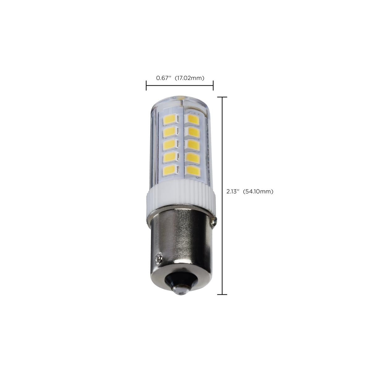 T6 Mini LED Bulb, 4.5 Watts, 430 Lumens, 5000K, BA15s Single Bayonet Base, Clear Finish, 12V - Bees Lighting