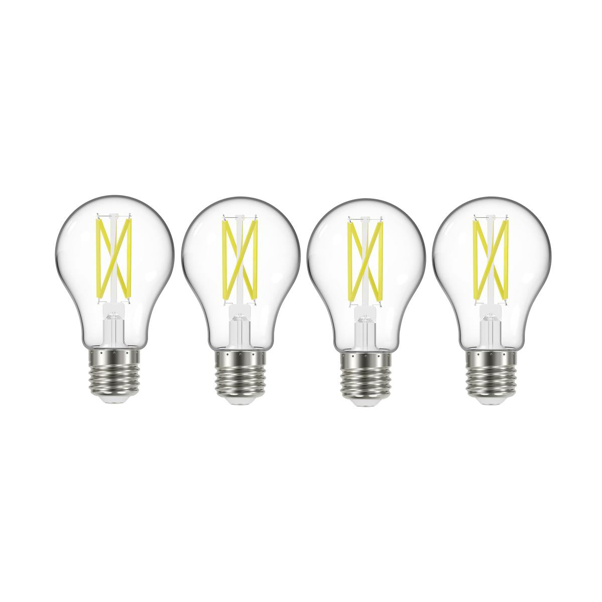 A19 LED Bulb, 75W Equivalent, 11 Watts, 1100 Lumens, 2700K, E26 Medium Base, Clear, Pack of 4
