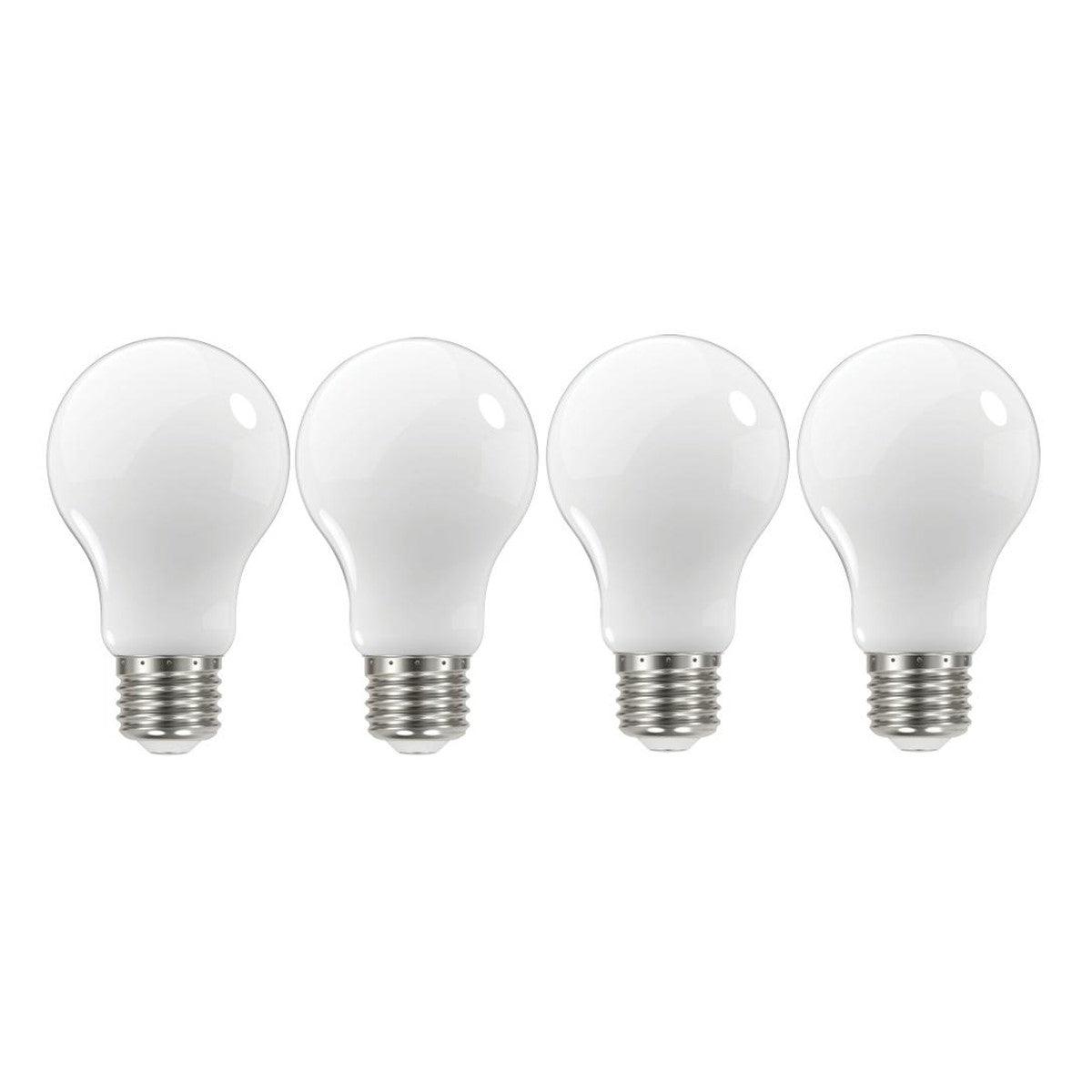 A19 LED Bulb, 75W Equivalent, 11 Watt, 1100 Lumens, 2700K, E26 Medium Base, Frosted Finish, Pack Of 4